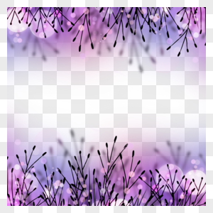 抽象紫色闪光树枝冬天光效边框图片