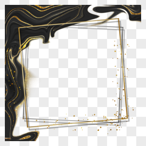 抽象液体金箔边框图片