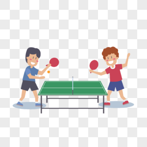 乒乓球运动插画参加乒乓球比赛的青少年图片