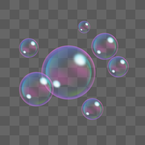 彩色圆形透明肥皂泡图片素材