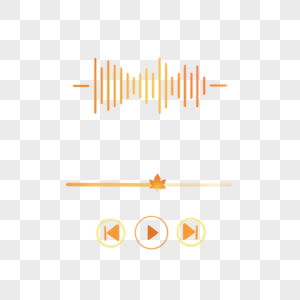 橙色渐变音乐播放器图片