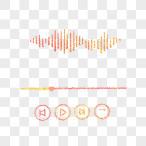 橙红色渐变音乐播放器图片