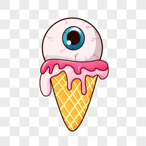 冰淇淋锥与眼睛高清图片