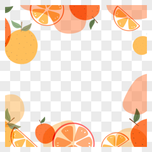 水果边框切开的橙子图片
