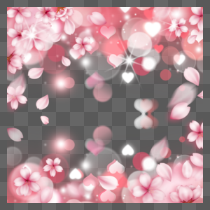 美丽光效光斑樱花花瓣图片