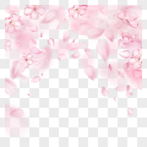 浪漫飘落的粉色光效樱花边框图片