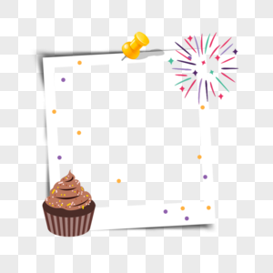 纸杯巧克力蛋糕卡通生日框生日背景高清图片素材
