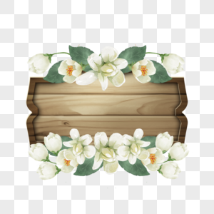 茉莉花卉水彩自然边框图片