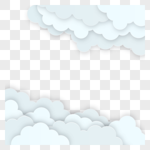 剪纸风格天气预报剪纸云朵高清图片