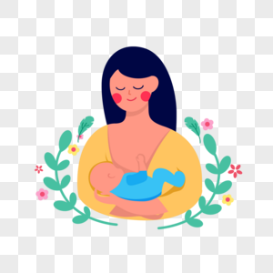 母亲母乳喂养新生儿图片