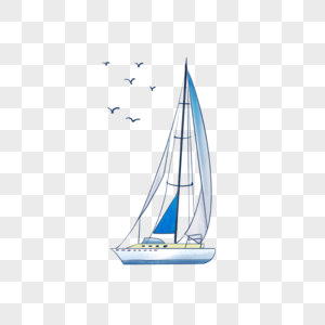 水彩夏季海洋轮船帆船图片