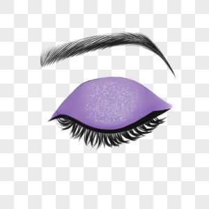 紫色眼影的女眼睛图片