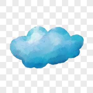蓝色渐变云朵天气水彩可爱剪贴画图片
