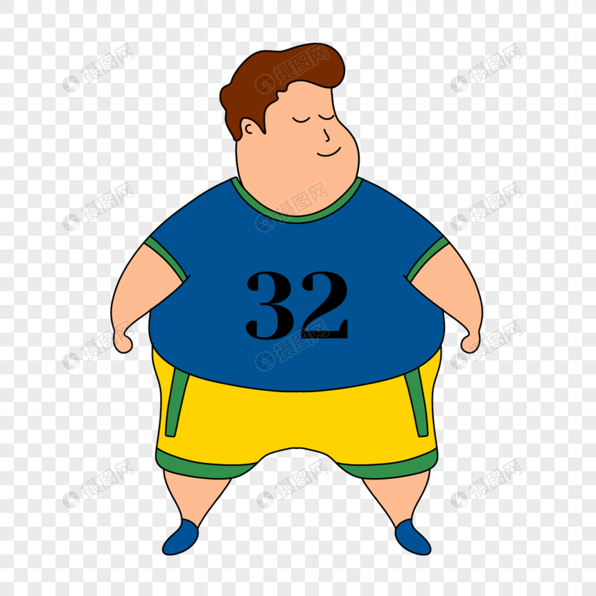 黄色肥胖足球运动员图片