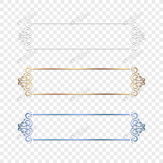 金属质感花纹边框金色标题边框图片