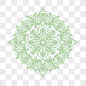 绿色轮廓曼荼罗图案图片