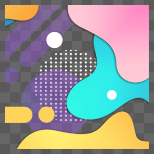 动态彩色液态几何图形抽象孟菲斯边框图片