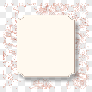 传统金色花纹方形中式边框图片