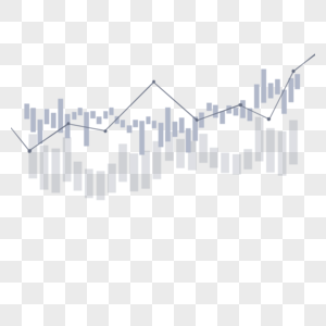 股票k线图上升趋势商业投资灰色蜡烛图图片