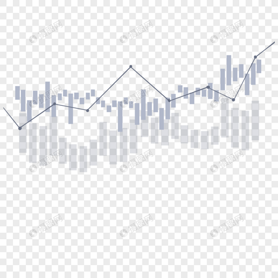 股票k线图上升趋势商业投资灰色蜡烛图图片