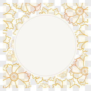 金色线稿花朵花卉边框图片