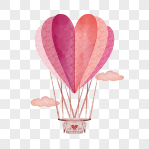 情人节爱心空中热气球高清图片