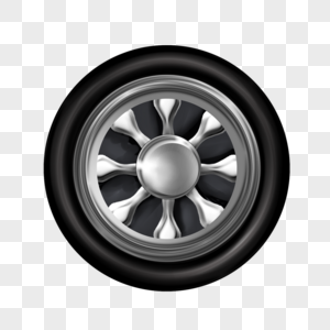 简约大气轮毂黑色立体质感轮胎图片