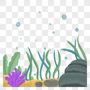 水彩海洋珊瑚生物贝壳图片