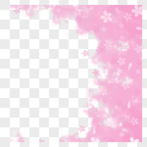 粉色浪漫的春季樱花边框图片