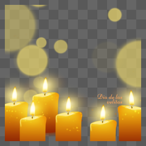 黄色燃烧的小蜡烛图片