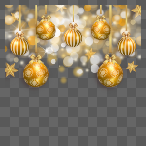 圣诞节装饰球金色星星光效图片