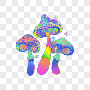 蘑菇复古彩色迷幻图片