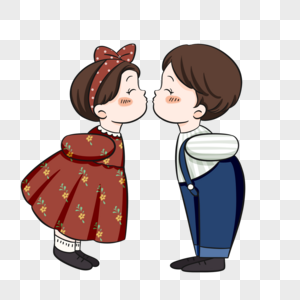 情侣亲吻人物爱情卡通图片