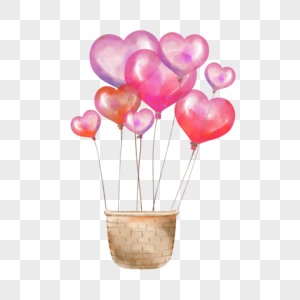 情人节透明心形热气球图片