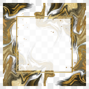 抽象金色金箔方形边框图片