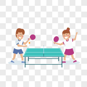 乒乓球运动插画乒乓球比赛的小朋友图片
