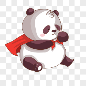 卡通可爱超级英雄动物熊猫图片
