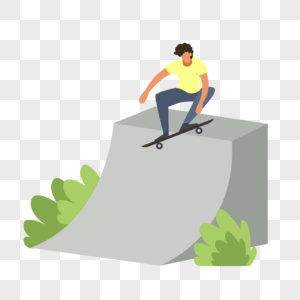 街头滑板运动人物插画青少年极限运动图片