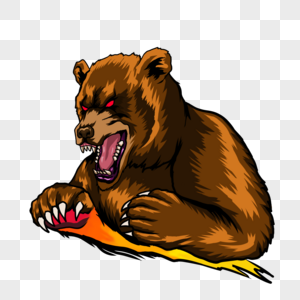 红眼棕熊卡通动物美漫动物吉祥物徽标图片