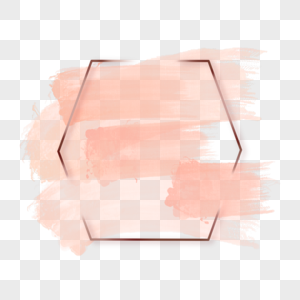 玫瑰金几何珊瑚红金粉边框图片