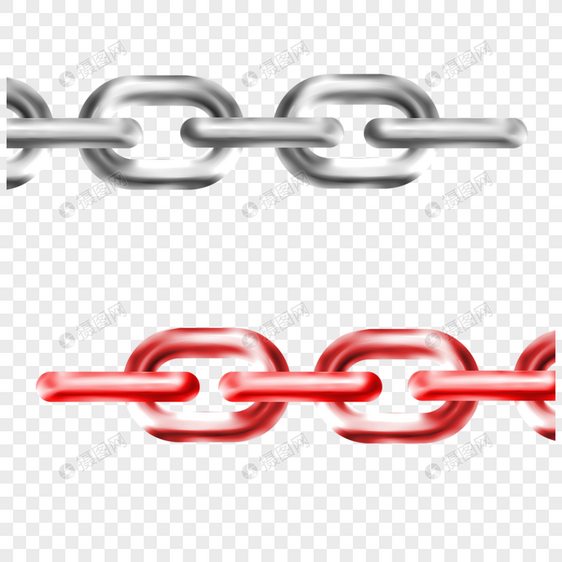 金属铁链和红色金属铁链图片