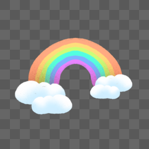 彩色渐变卡通水彩彩虹云朵剪贴画图片