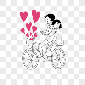 可爱的情侣骑自行车图片