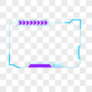 蓝色紫色电子运动运动抽搐直播覆盖边框图片