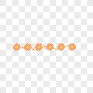 橙色太阳花藤条边框图片