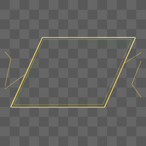四边形抽象几何金色边框图片