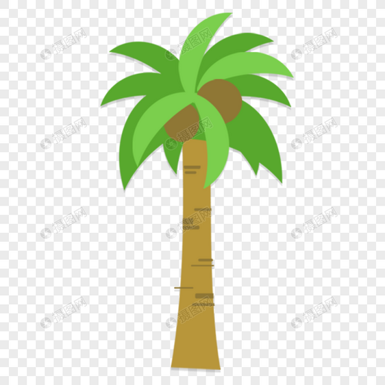 可爱卡通椰子树插图图片