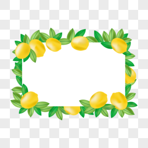 大颗柠檬组成的创意柠檬边框图片