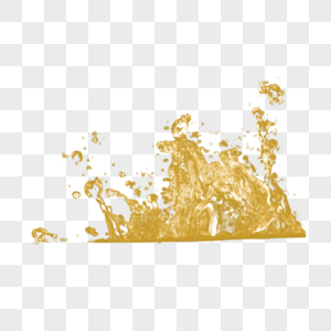 金色液体飞溅水花3d图片