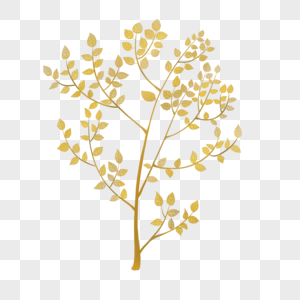 金箔树叶传统风格金色图片